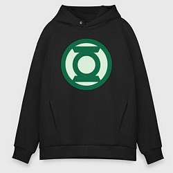 Толстовка оверсайз мужская Green lantern logo, цвет: черный