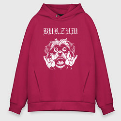 Толстовка оверсайз мужская Burzum rock dog, цвет: маджента