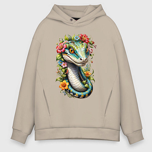 Мужское худи оверсайз Символ 2025 года / Миндальный – фото 1