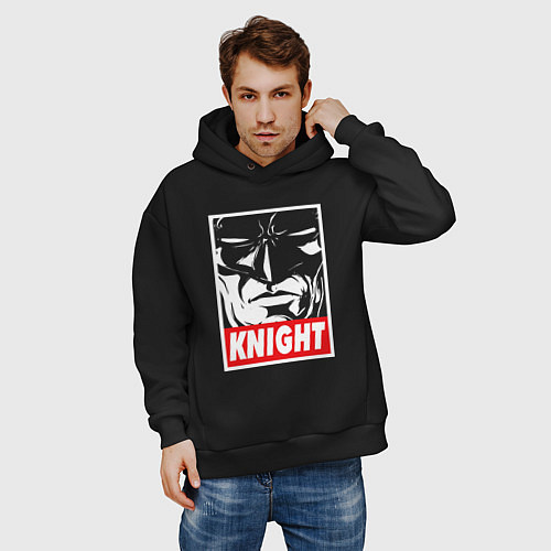 Мужское худи оверсайз Бэтмен темный рыцарь / Черный – фото 3