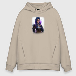 Толстовка оверсайз мужская Кейтлин из Аркейн, цвет: миндальный