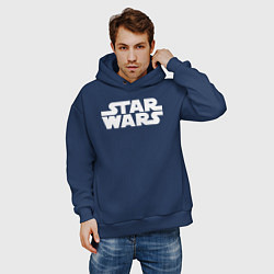 Толстовка оверсайз мужская Star wars logo, цвет: тёмно-синий — фото 2