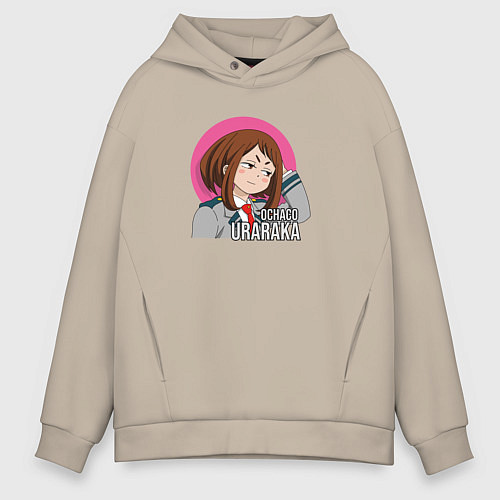 Мужское худи оверсайз Моя геройская академия герой Очако Урарака / Миндальный – фото 1