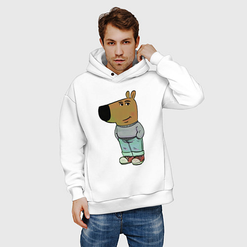 Мужское худи оверсайз Чиловый парень / Белый – фото 3