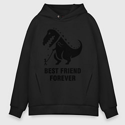 Толстовка оверсайз мужская Godzilla best friend, цвет: черный