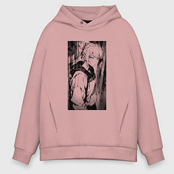 Толстовка оверсайз мужская Девушка на уличных задворках, цвет: пыльно-розовый