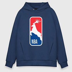 Толстовка оверсайз мужская NBA Bucks, цвет: тёмно-синий