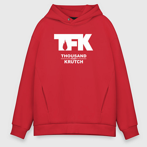 Мужское худи оверсайз Thousand Foot Krutch - logo / Красный – фото 1