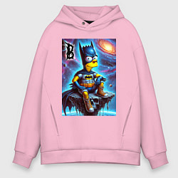 Толстовка оверсайз мужская Batbart - ai art fantasy, цвет: светло-розовый