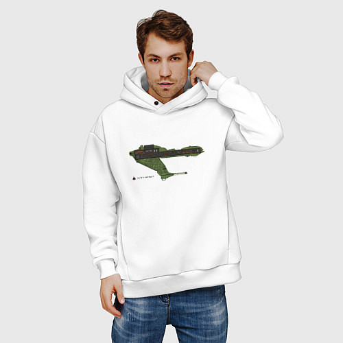 Мужское худи оверсайз Клингонская хищная птица / Белый – фото 3