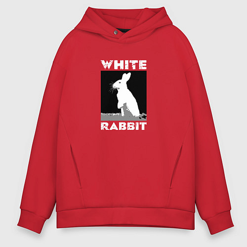 Мужское худи оверсайз White rabbit / Красный – фото 1