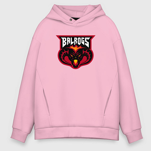 Мужское худи оверсайз Демон Балрог - Властелин колец / Светло-розовый – фото 1
