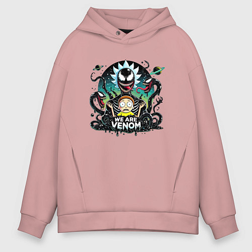 Мужское худи оверсайз Rick and Morty - Venom slime / Пыльно-розовый – фото 1