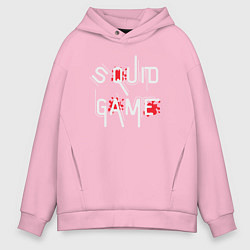 Толстовка оверсайз мужская Squid game blood, цвет: светло-розовый