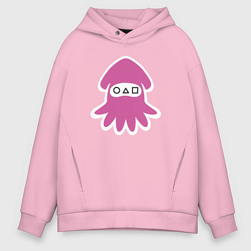 Мужское худи оверсайз Кальмарчик / Светло-розовый – фото 1