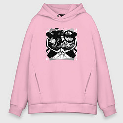 Толстовка оверсайз мужская Лесные райдеры, цвет: светло-розовый