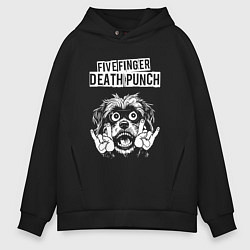 Толстовка оверсайз мужская Five Finger Death Punch rock dog, цвет: черный