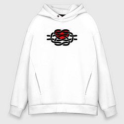 Толстовка оверсайз мужская Сердечный узел, цвет: белый