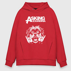 Толстовка оверсайз мужская Asking Alexandria rock dog, цвет: красный