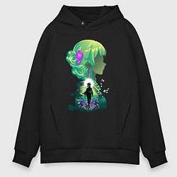 Толстовка оверсайз мужская Сяомао силуэт - Монолог фармацевта, цвет: черный