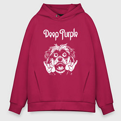 Толстовка оверсайз мужская Deep Purple rock dog, цвет: маджента