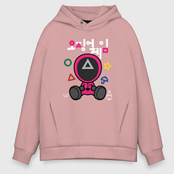 Толстовка оверсайз мужская Squid game boy, цвет: пыльно-розовый
