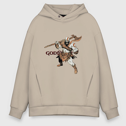 Мужское худи оверсайз Кратос - God Of War / Миндальный – фото 1