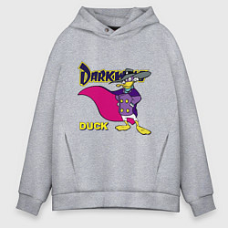 Толстовка оверсайз мужская Чёрный плащ - Кряк Лапчатый, цвет: меланж