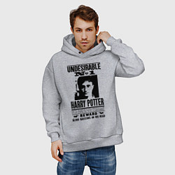 Толстовка оверсайз мужская Harry Potter - wanted, цвет: меланж — фото 2
