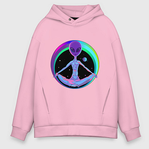 Мужское худи оверсайз Alien Peace / Светло-розовый – фото 1