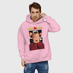 Толстовка оверсайз мужская Один дома, цвет: светло-розовый — фото 2