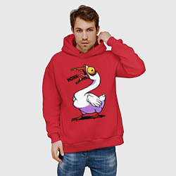 Толстовка оверсайз мужская Гусь - кряк, цвет: красный — фото 2