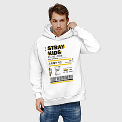 Толстовка оверсайз мужская Stray kids ticket, цвет: белый — фото 2