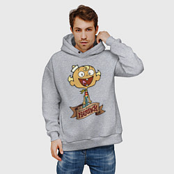 Толстовка оверсайз мужская Флэпджек - матрос, цвет: меланж — фото 2