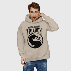 Толстовка оверсайз мужская Mortal kombat trilogy, цвет: миндальный — фото 2