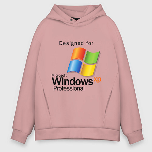 Мужское худи оверсайз Предназначен для windows xp / Пыльно-розовый – фото 1