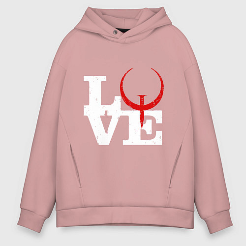 Мужское худи оверсайз Люблю quake / Пыльно-розовый – фото 1