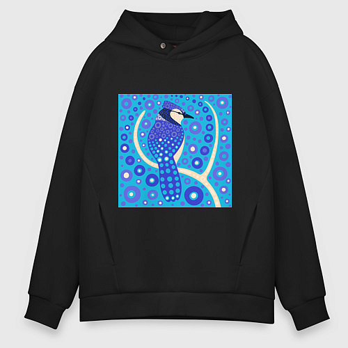 Мужское худи оверсайз Сойка / Черный – фото 1