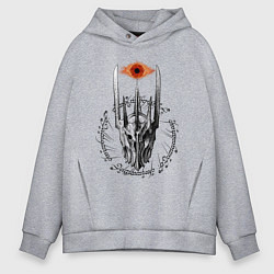 Толстовка оверсайз мужская Око Саурона и руны Властелин колец, цвет: меланж