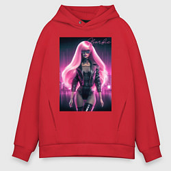 Толстовка оверсайз мужская Sexy Barbie - ai art, цвет: красный