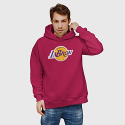 Толстовка оверсайз мужская LaBron Lakers, цвет: маджента — фото 2