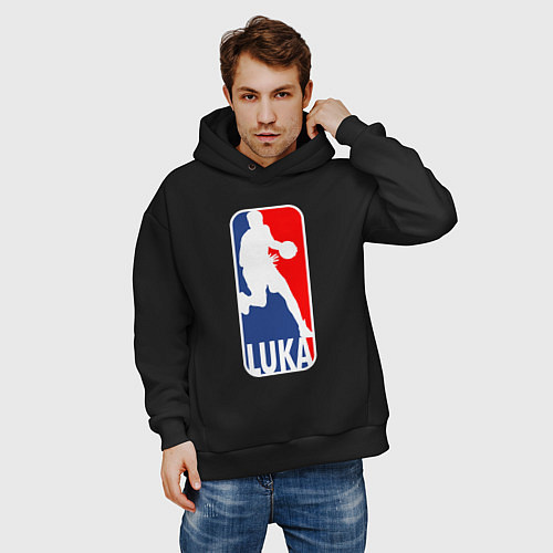 Мужское худи оверсайз NBA Luka / Черный – фото 3