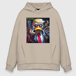 Толстовка оверсайз мужская Donald Trump is the duck of peace - joke, цвет: миндальный