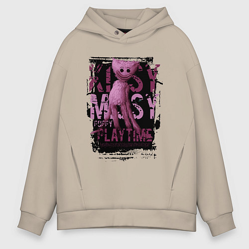 Мужское худи оверсайз Кисси Мисси из Poppy Playtime / Миндальный – фото 1