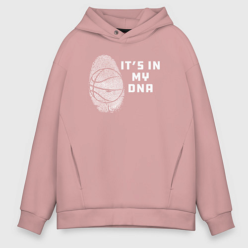 Мужское худи оверсайз Баскетбол в моей днк / Пыльно-розовый – фото 1