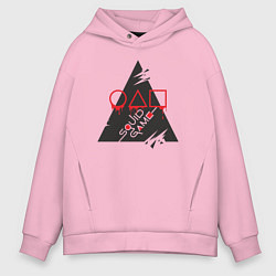 Толстовка оверсайз мужская Поиграем в кальмара, цвет: светло-розовый