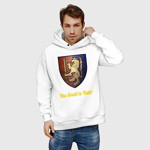 Мужское худи оверсайз Бретония из Warhammer Fantasy / Белый – фото 3