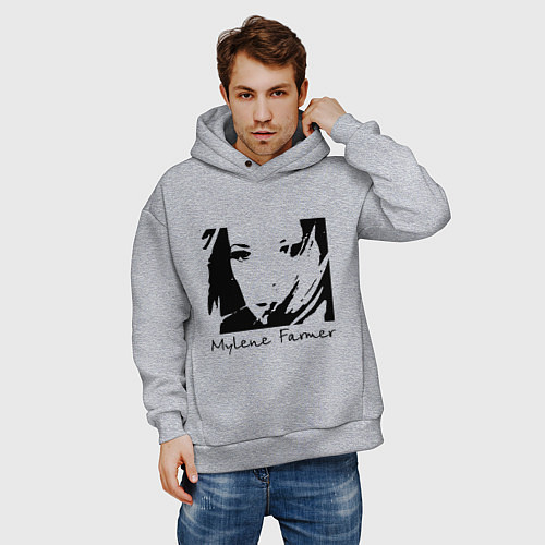 Мужское худи оверсайз Милен Фармер / Меланж – фото 3
