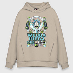 Толстовка оверсайз мужская Рик - вубба лубба даб ром, цвет: миндальный