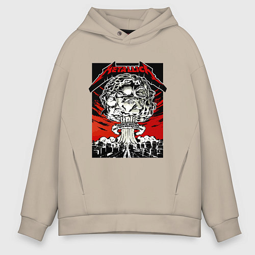 Мужское худи оверсайз Metallica - Toronto playbill / Миндальный – фото 1